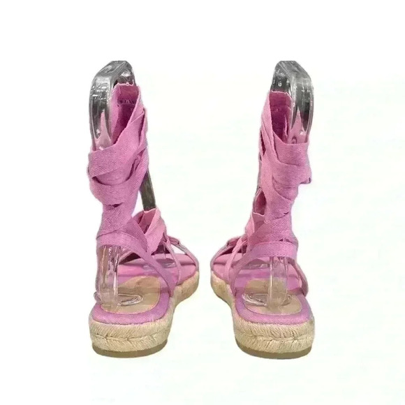 Stuart Weitzman Espadrille Platform Sandals, Pink Size 5.5 or 36 EU - Picture 7 of 10